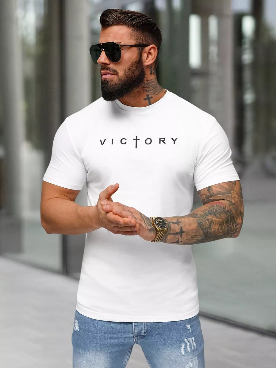 Vyrški balti marškinėliai Victory