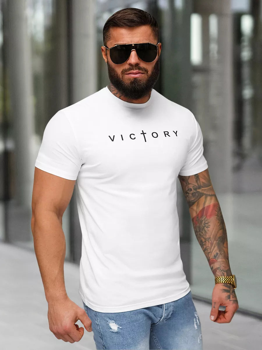 Vyrški balti marškinėliai Victory