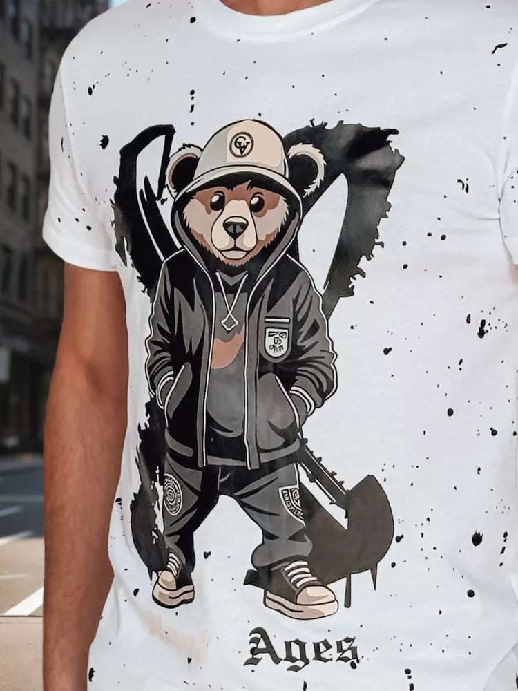 Vyriški balti marškinėliai su paveiksliuku Ages