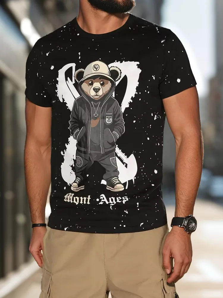 Vyriški juodi marškinėliai su paveiksliuku Ages