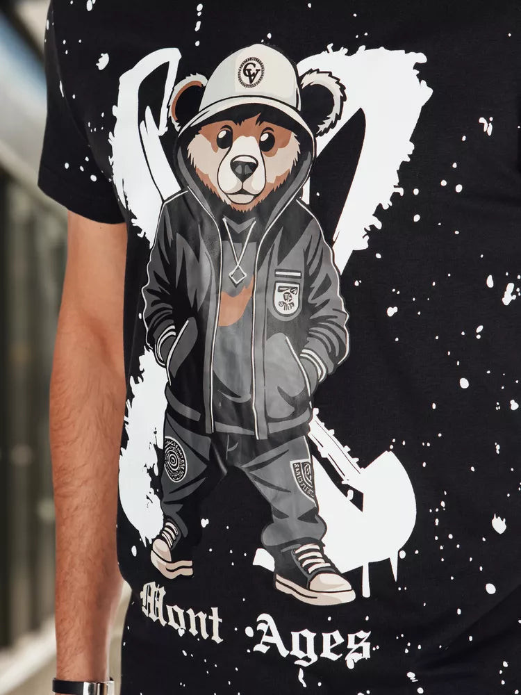 Vyriški juodi marškinėliai su paveiksliuku Ages