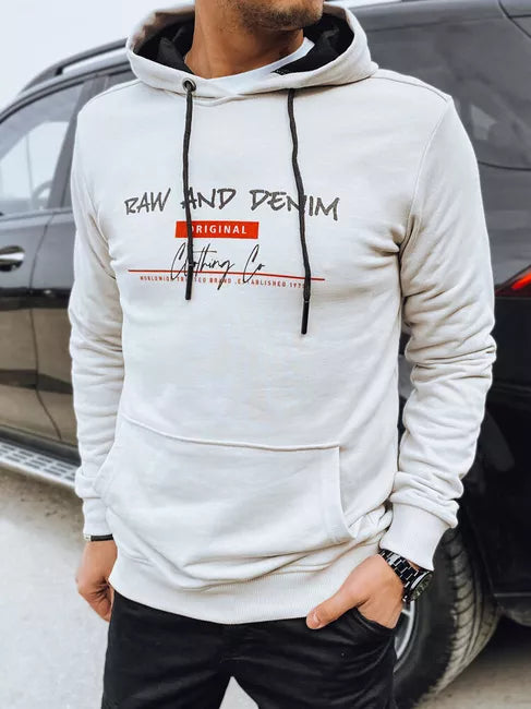 Vyriškas šviesiai pilkas džemperis su gobtuvu Denim