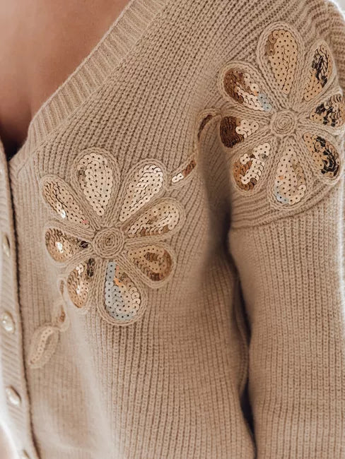 Moteriškas šviesiai rudas megztinis Kerinda