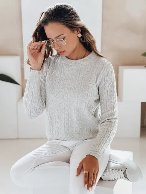 Moteriškas šviesiai pilkas megztinis Bravina