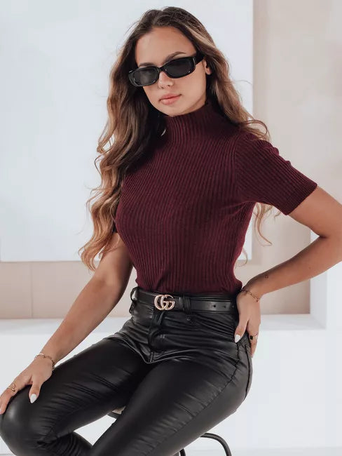 Moteriškas bordo megztinis Bela