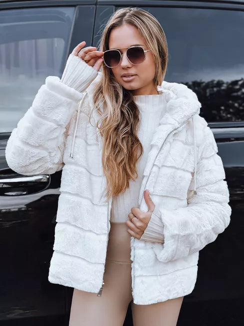 Moteriškas rusvas kailinis švarkas Santa