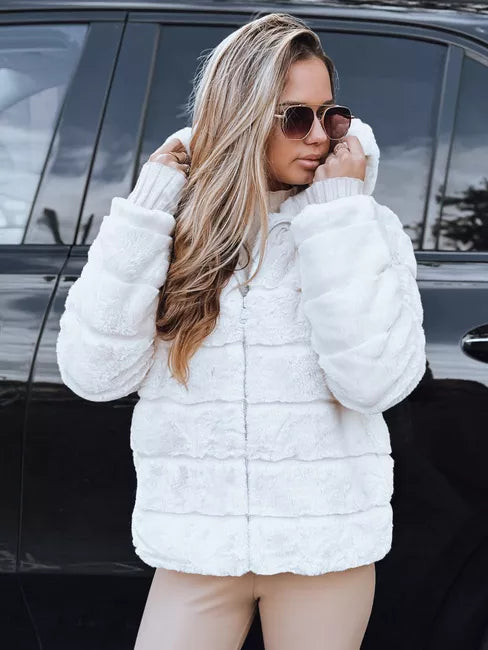 Moteriškas rusvas kailinis švarkas Santa