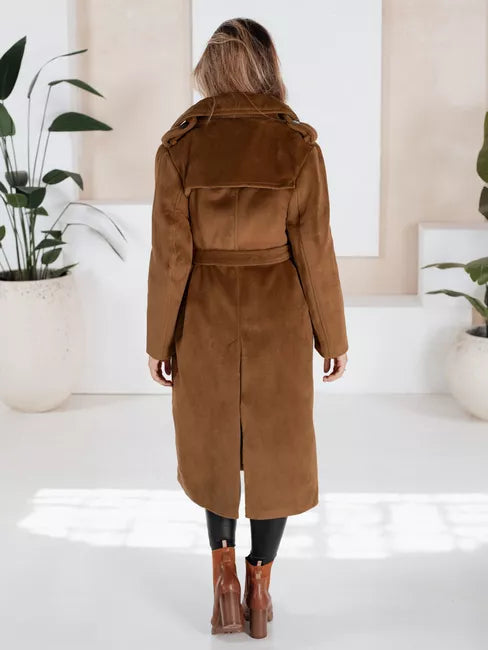 Moteriškas rudas žieminis paltas Gino