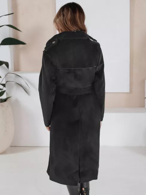 Moteriškas juodas žieminis paltas Gino