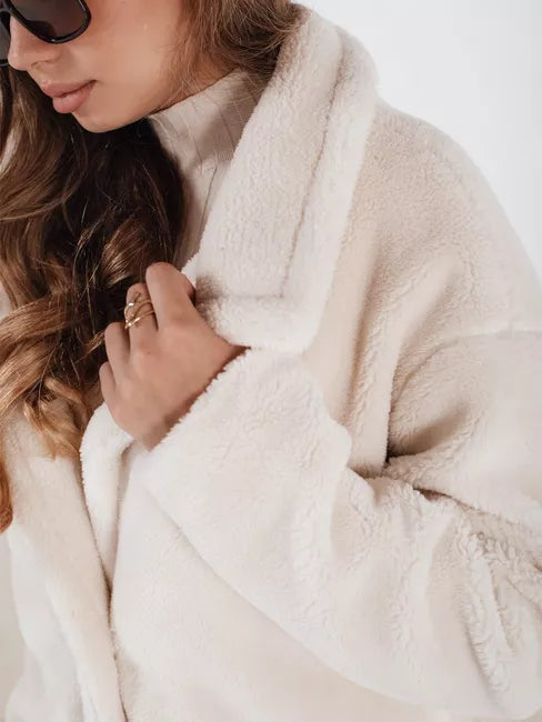 Moteriškas ilgas rusvas žieminis paltas Fabio