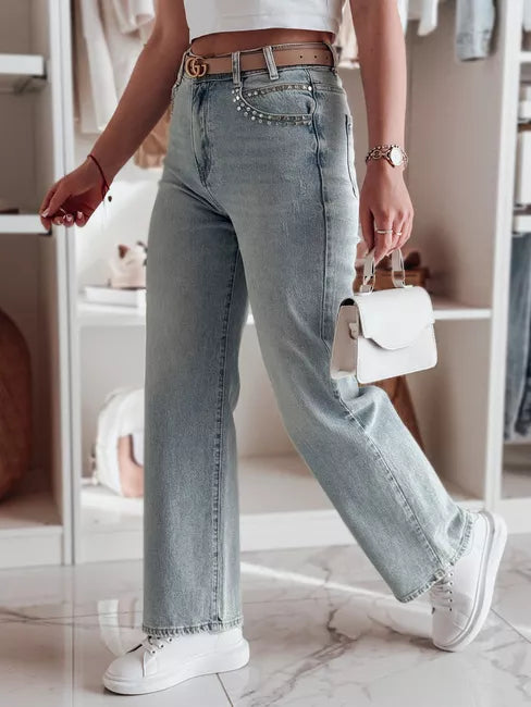 Moteriški mėlyni džinsiai Modnevis