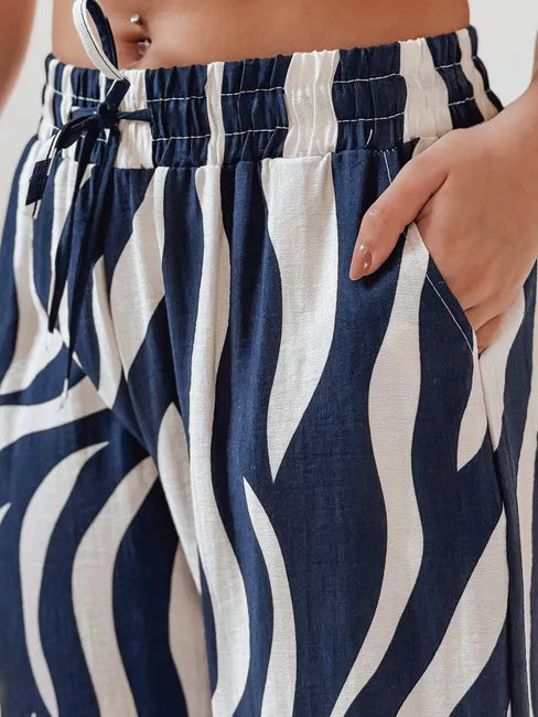 Moteriškos tamsiai mėlynos kelnės Enjoy