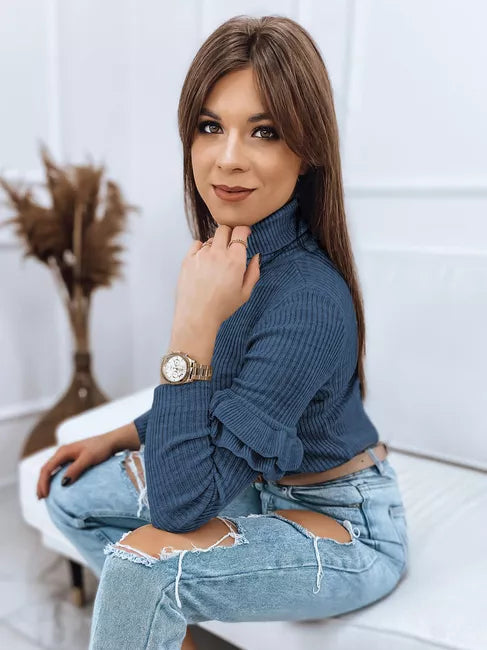 Moteriškas tamsiai mėlynas megztinis Bufal