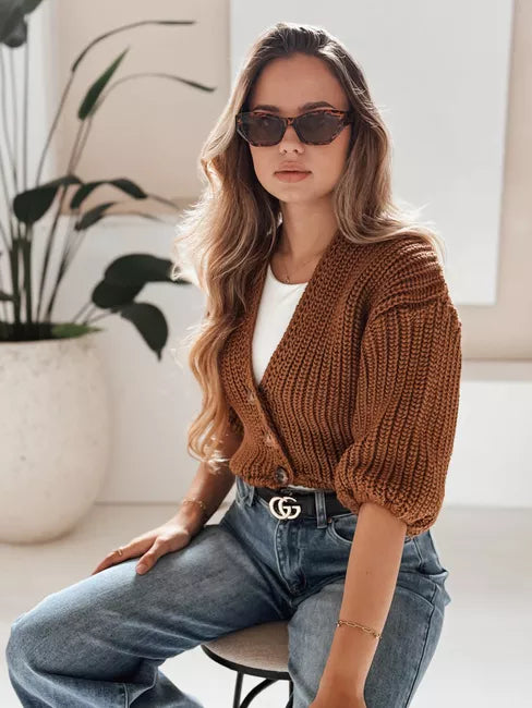 Moteriškas rudas megztinis Lorel