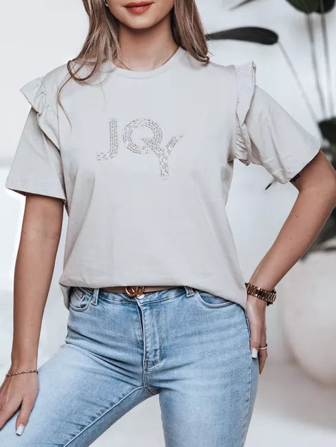 Moteriški šviesiai pilki marškinėliai Joy