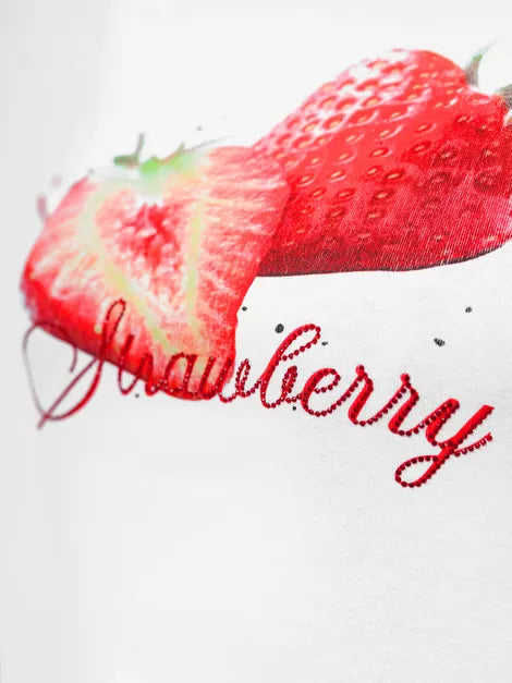 Moteriški balti marškinėliai Strawberry