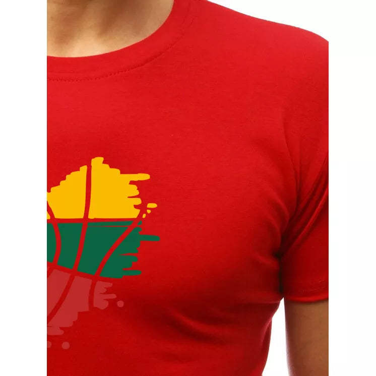 Raudoni vyriški marškinėliai Širdis