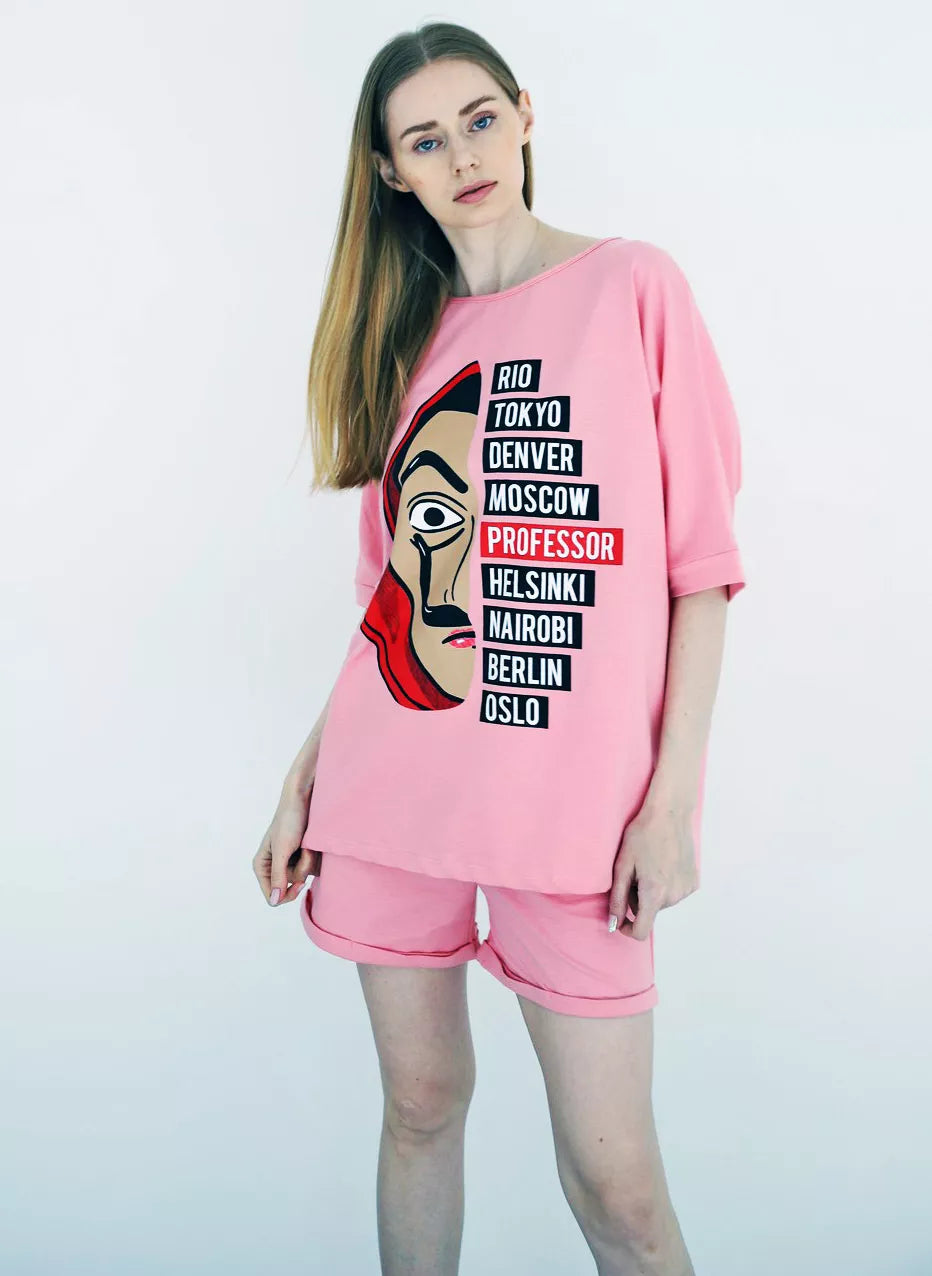 Rožinis moteriškas komplektas Vendetta