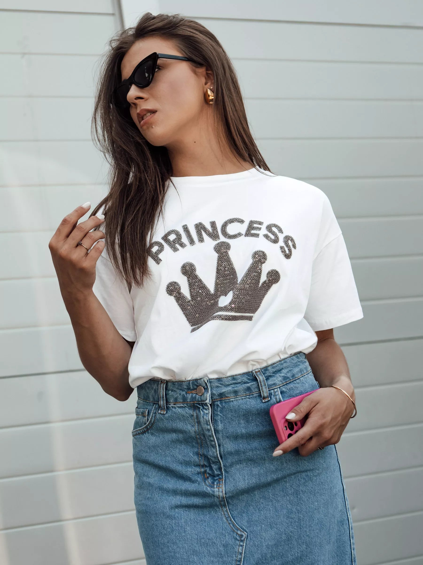 Moteriški balti marškinėliai Princess