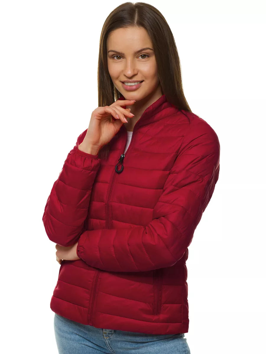 Bordo spalvos moteriška pavasarinė striukė Doli