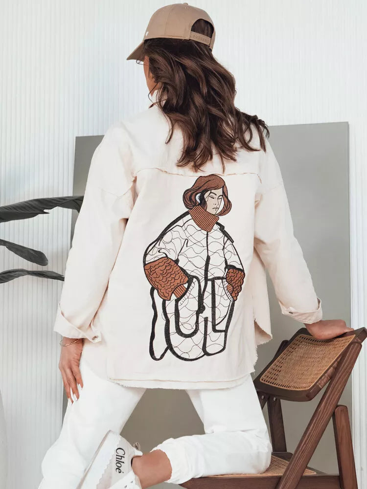 Moteriškas džinsinis rusvas švarkas Damira