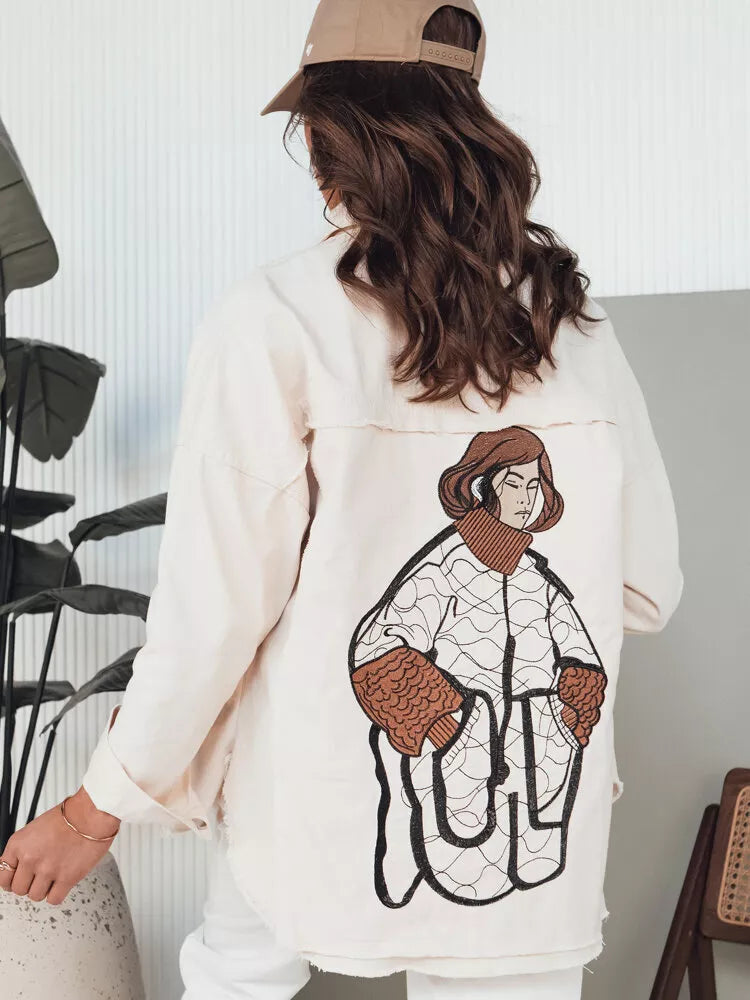 Moteriškas džinsinis rusvas švarkas Damira