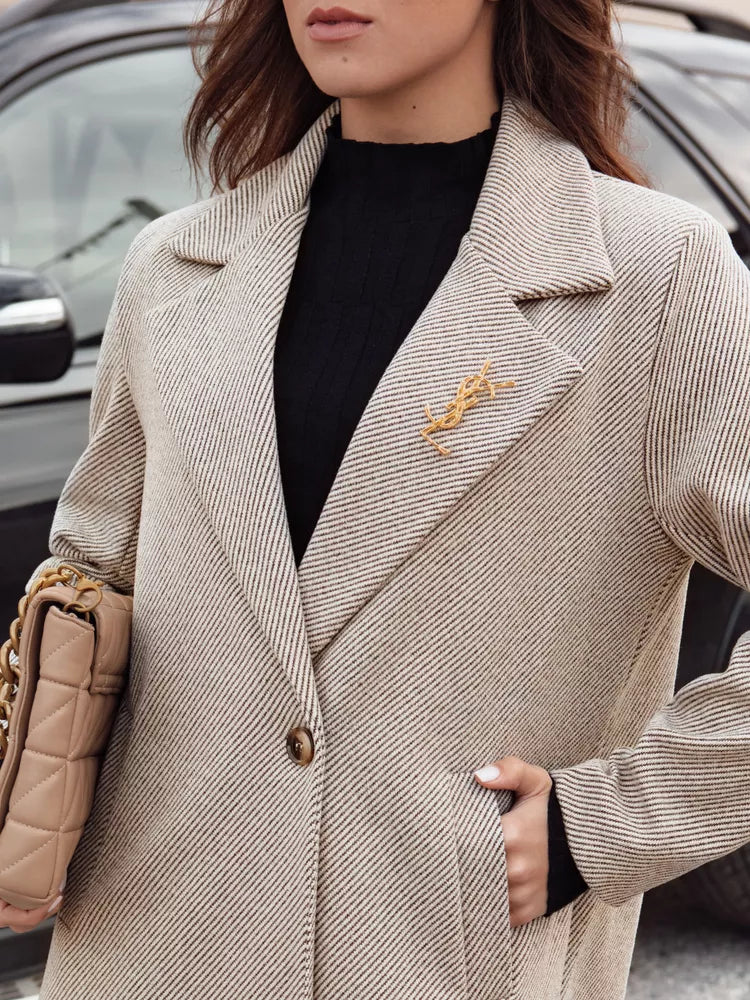 Moteriška rusvos spalvos paltas Abel