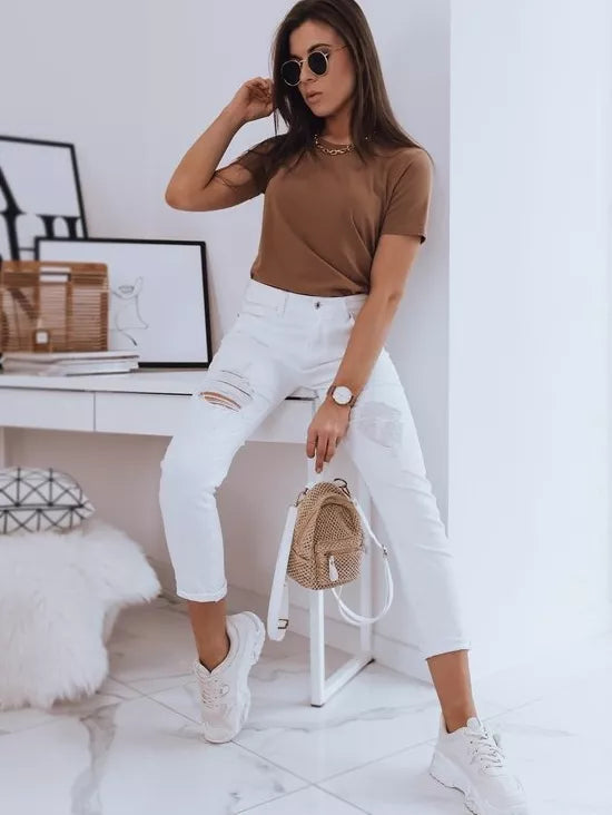 Moteriški rudos spalvos marškinėliai Mayla