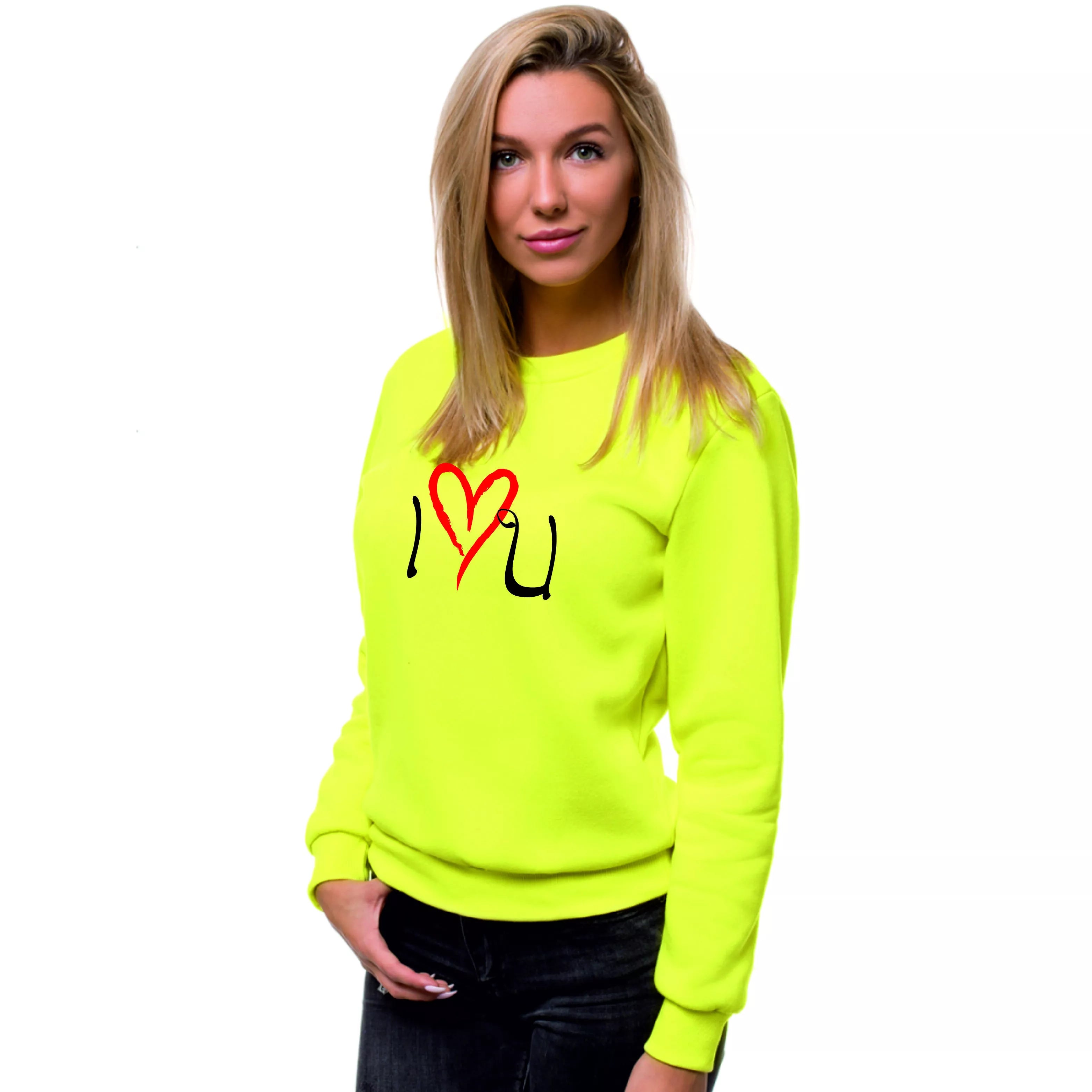 Moteriškas geltonas džemperis Love