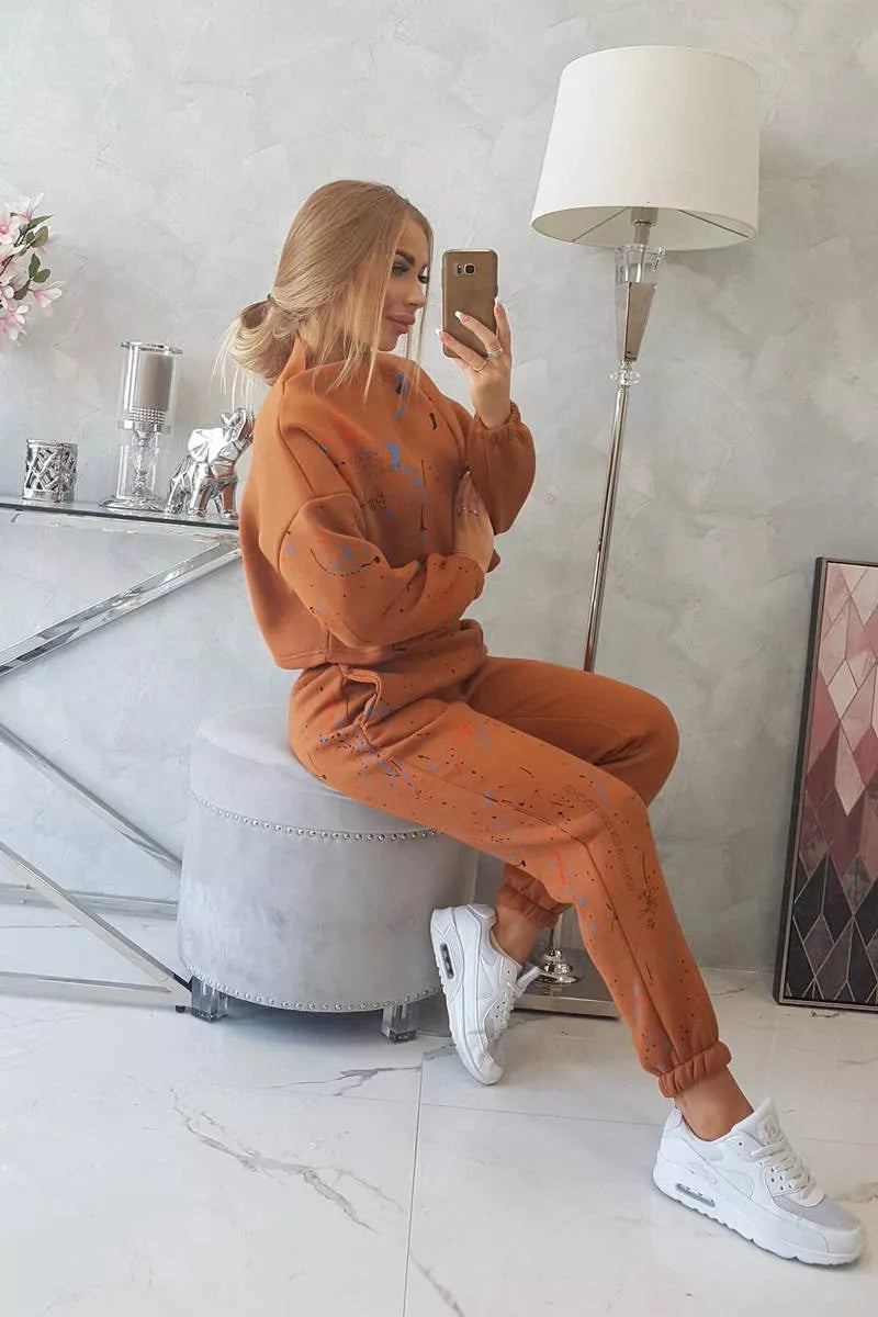 Moteriškas ryškios rudos spalvos komplektas Splash