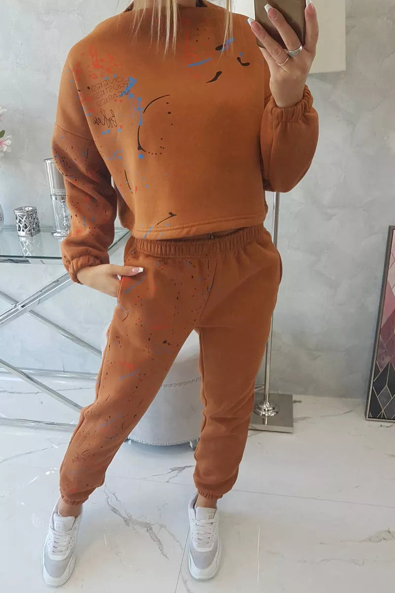 Moteriškas ryškios rudos spalvos komplektas Splash