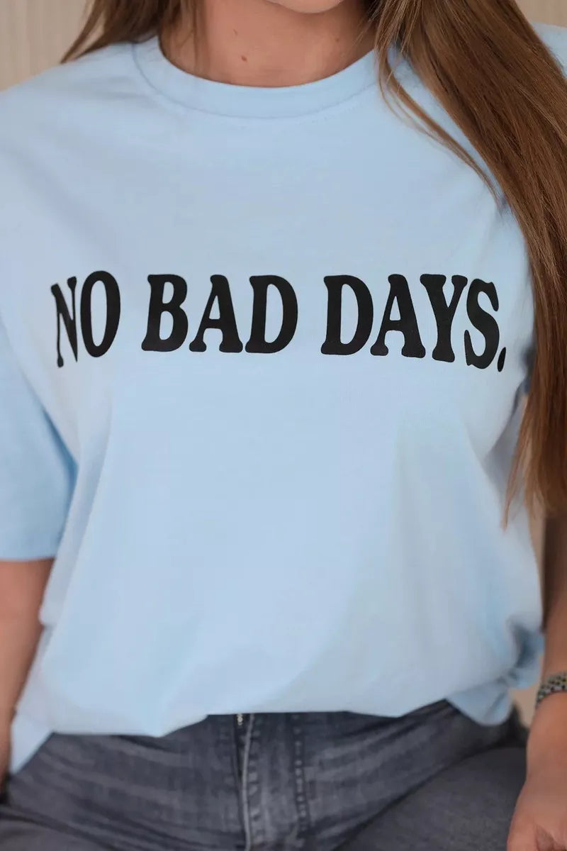 Moteriški šviesiai mėlyni marškinėliai Days