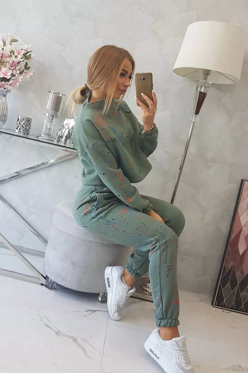 Moteriškas chaki spalvos komplektas Splash