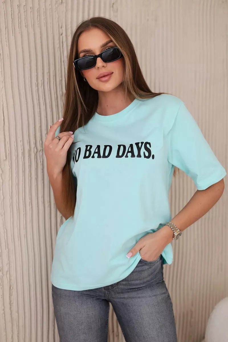 Moteriški mėtinės spalvos marškinėliai Days