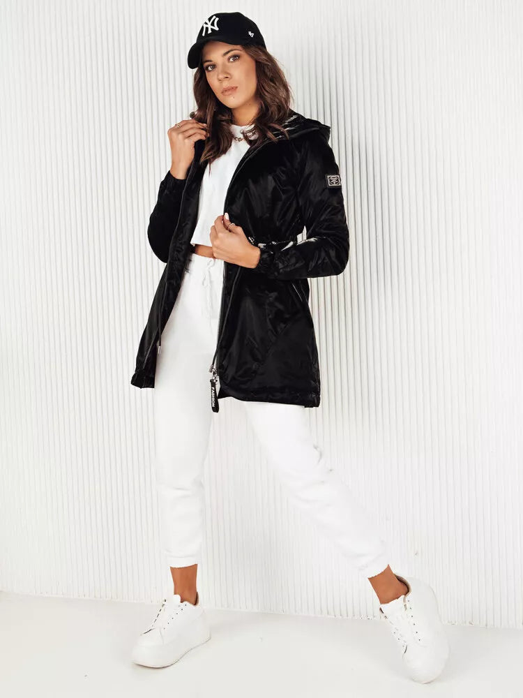 Moteriškas juodas parka švarkas Henis