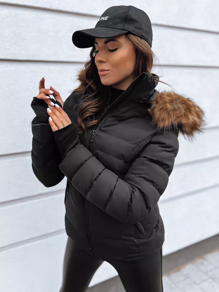 Moteriška juoda žieminė striukė Paloma