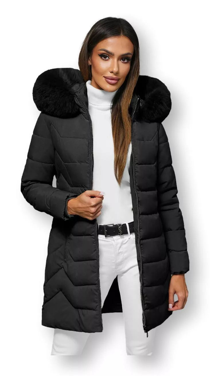 Juoda moteriška žieminė striukė Tamira