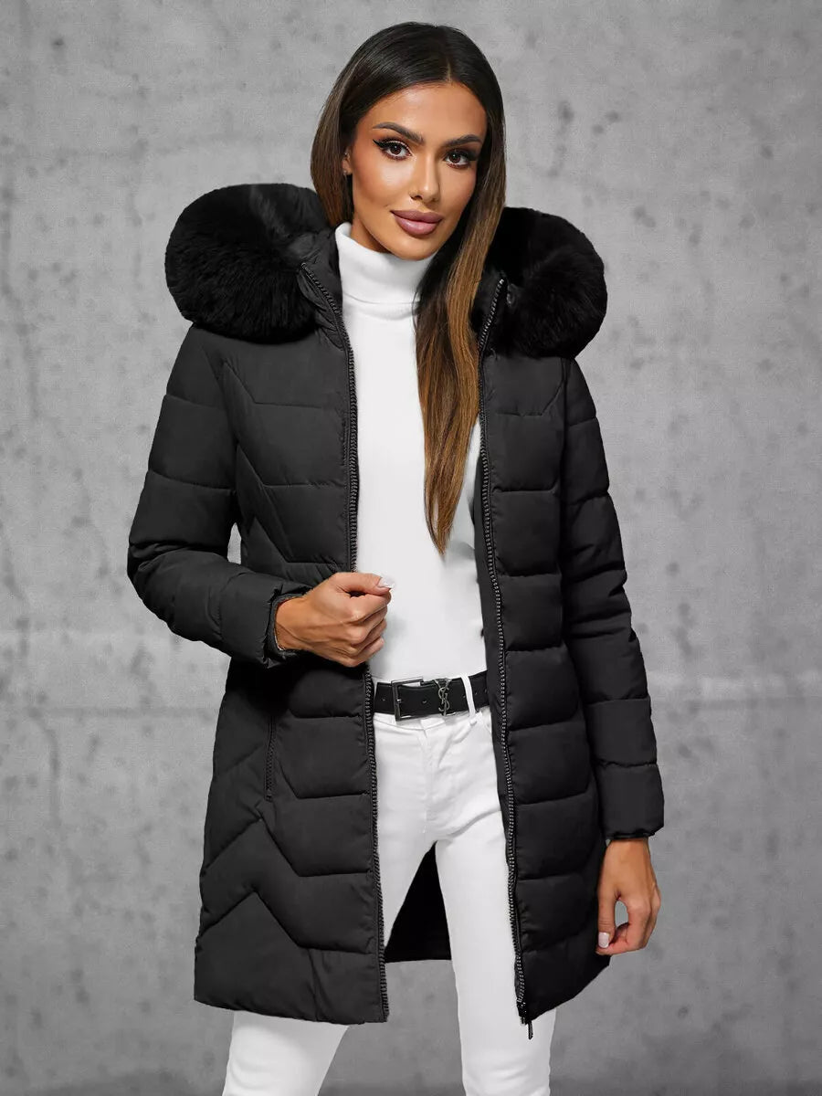 Juoda moteriška žieminė striukė Tamira