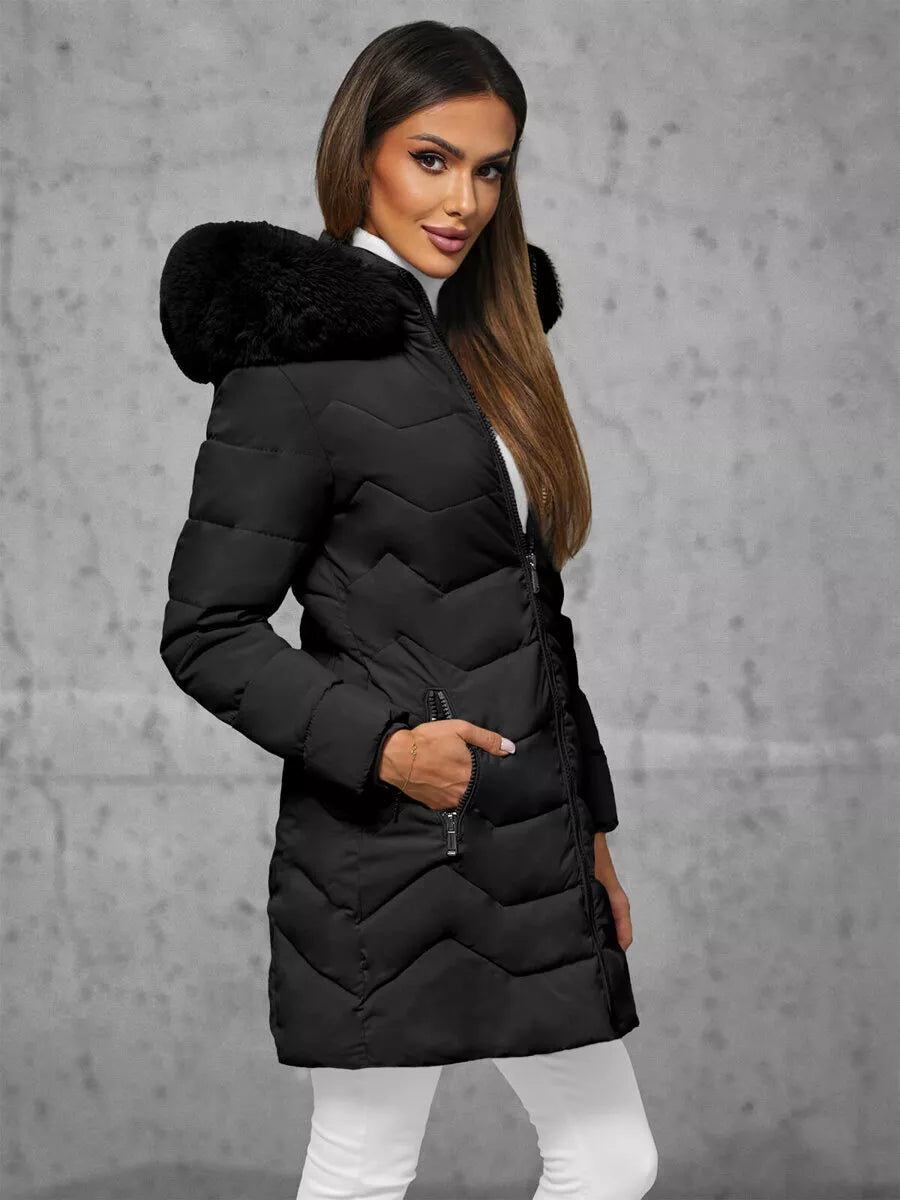 Juoda moteriška žieminė striukė Tamira