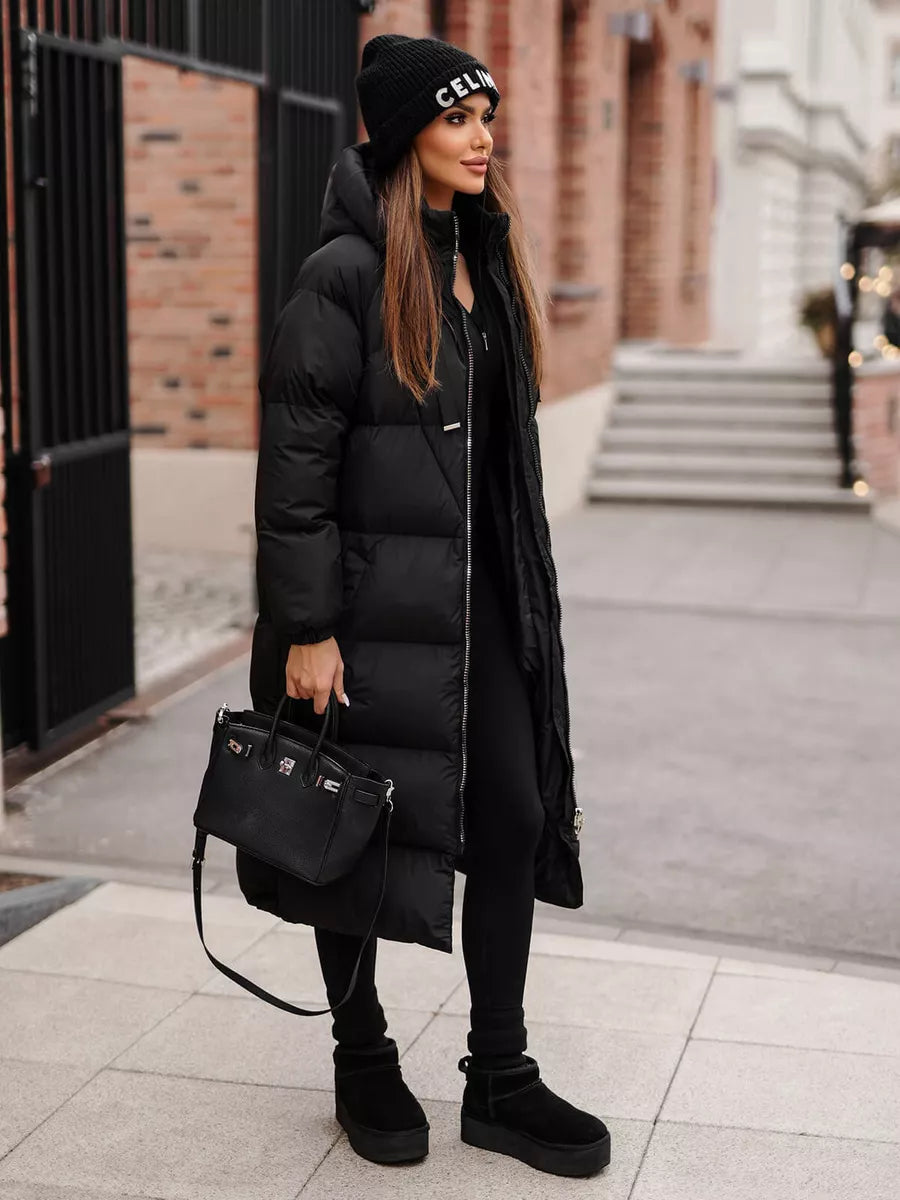 Moteriškas juodos spalvos paltas Izabel