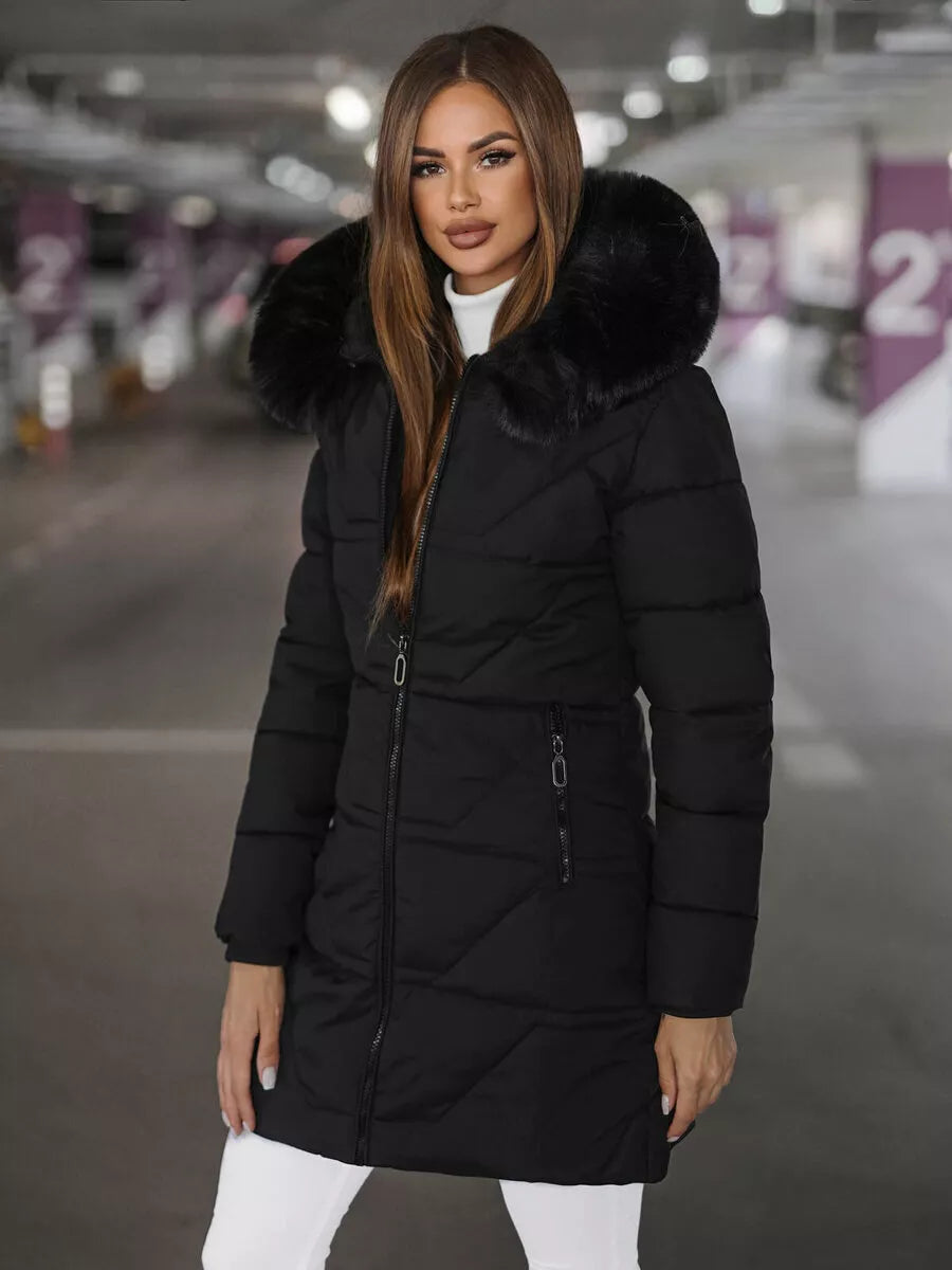 Moteriška juodos spalvos paltas Stel