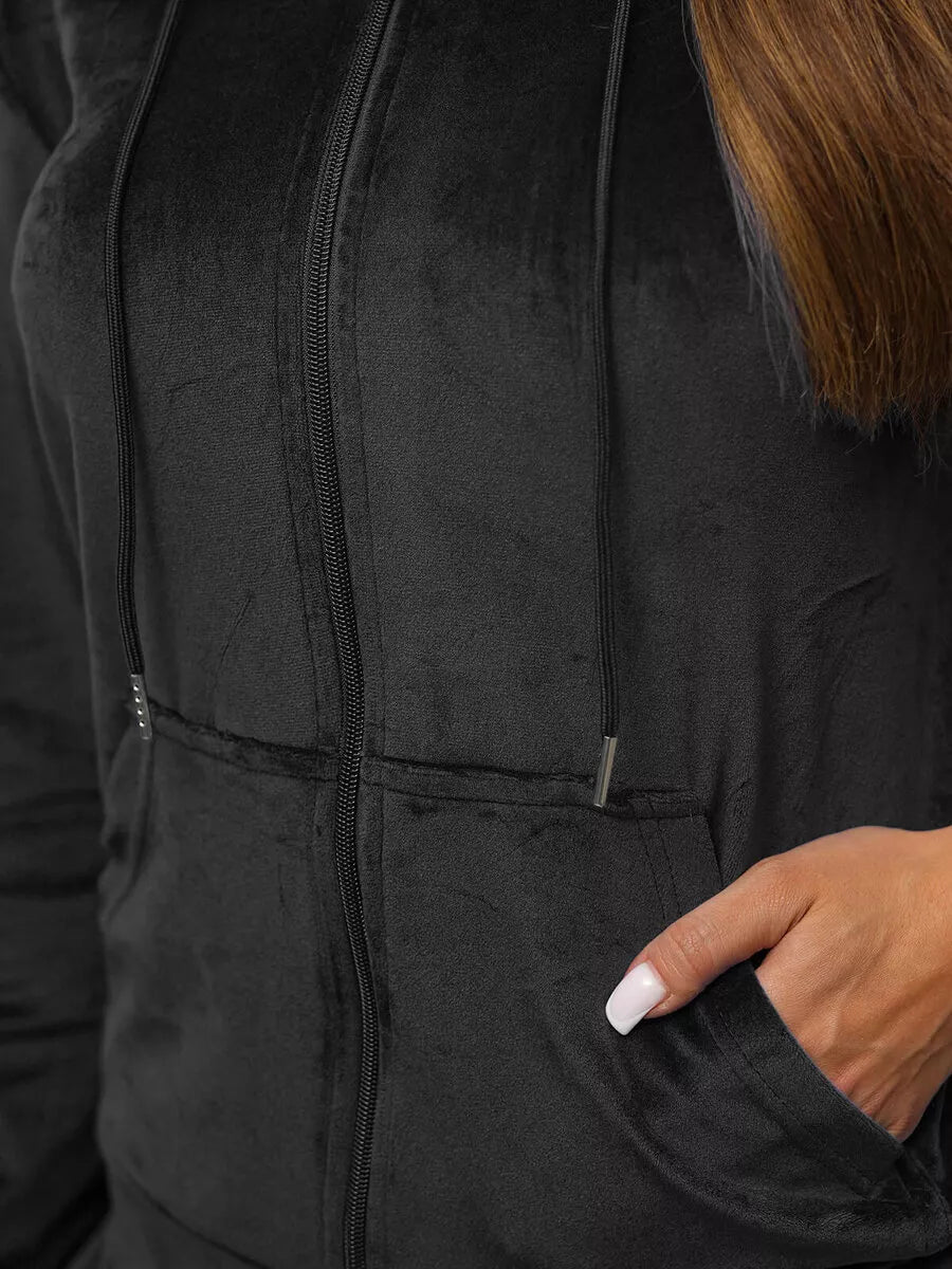 Moteriškas juodas veliūrinis komplektas Softi