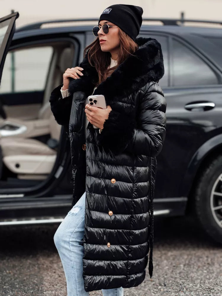 Moteriškas paltas su aksinėmis sagomis Karum