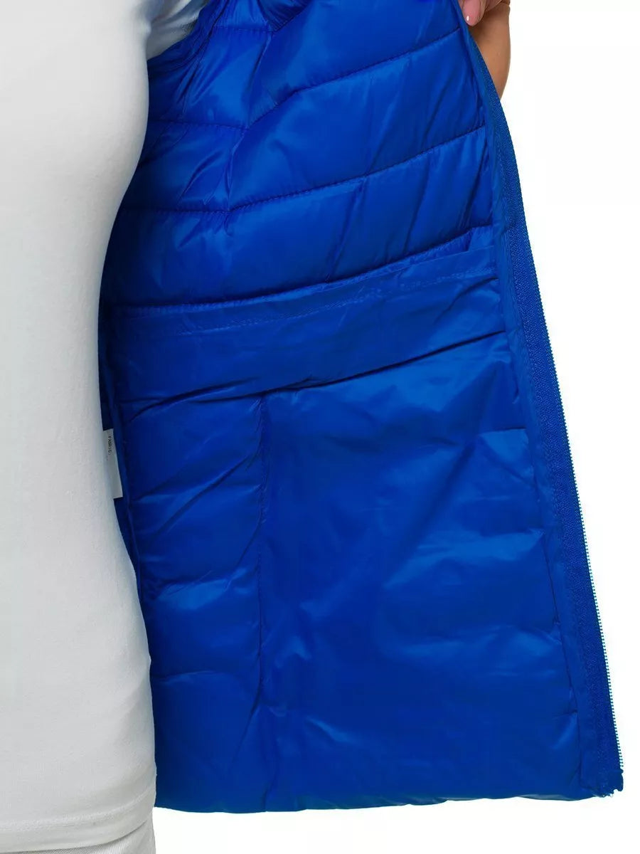 Ryškiai mėlynos spalvos moteriška pavasarinė striukė Doli