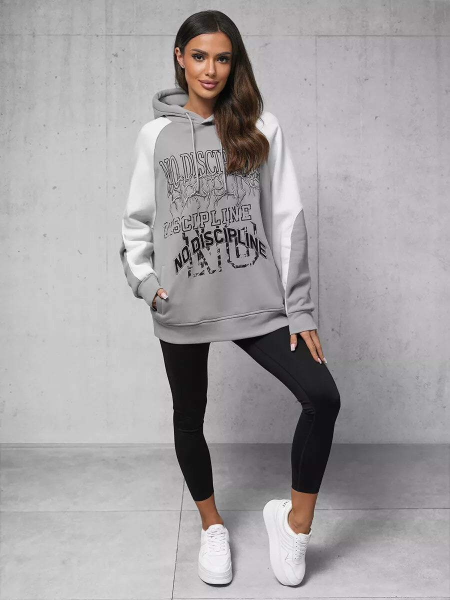 Moteriškas pilkas džemperis No discipline
