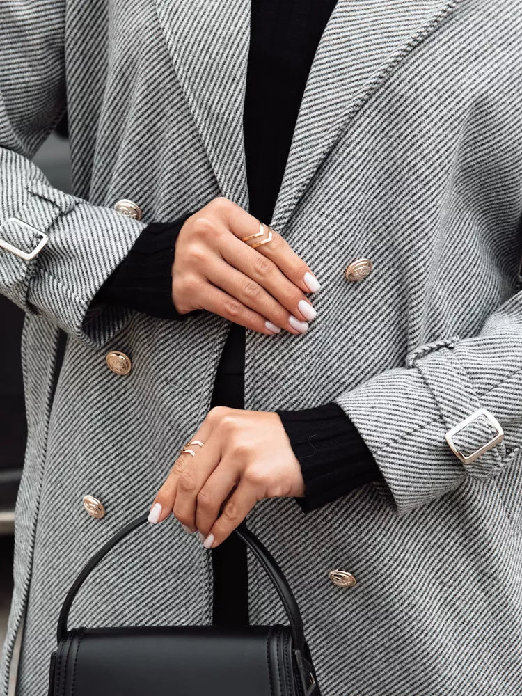 Moteriška pilkos spalvos paltas Cameli