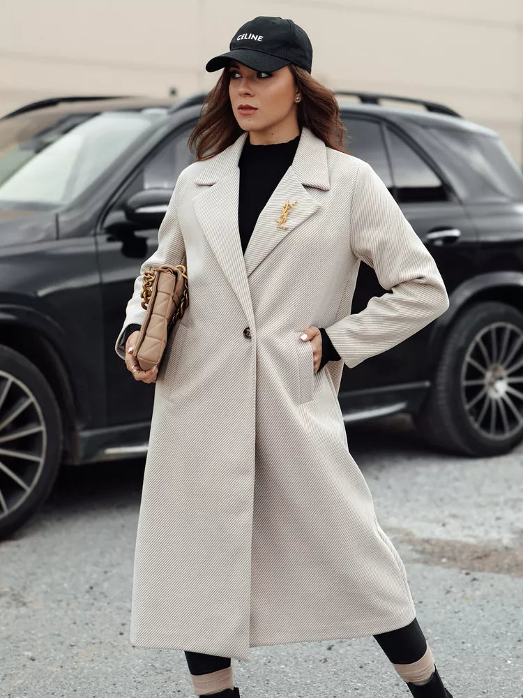 Moteriška smėlinės spalvos paltas Abel