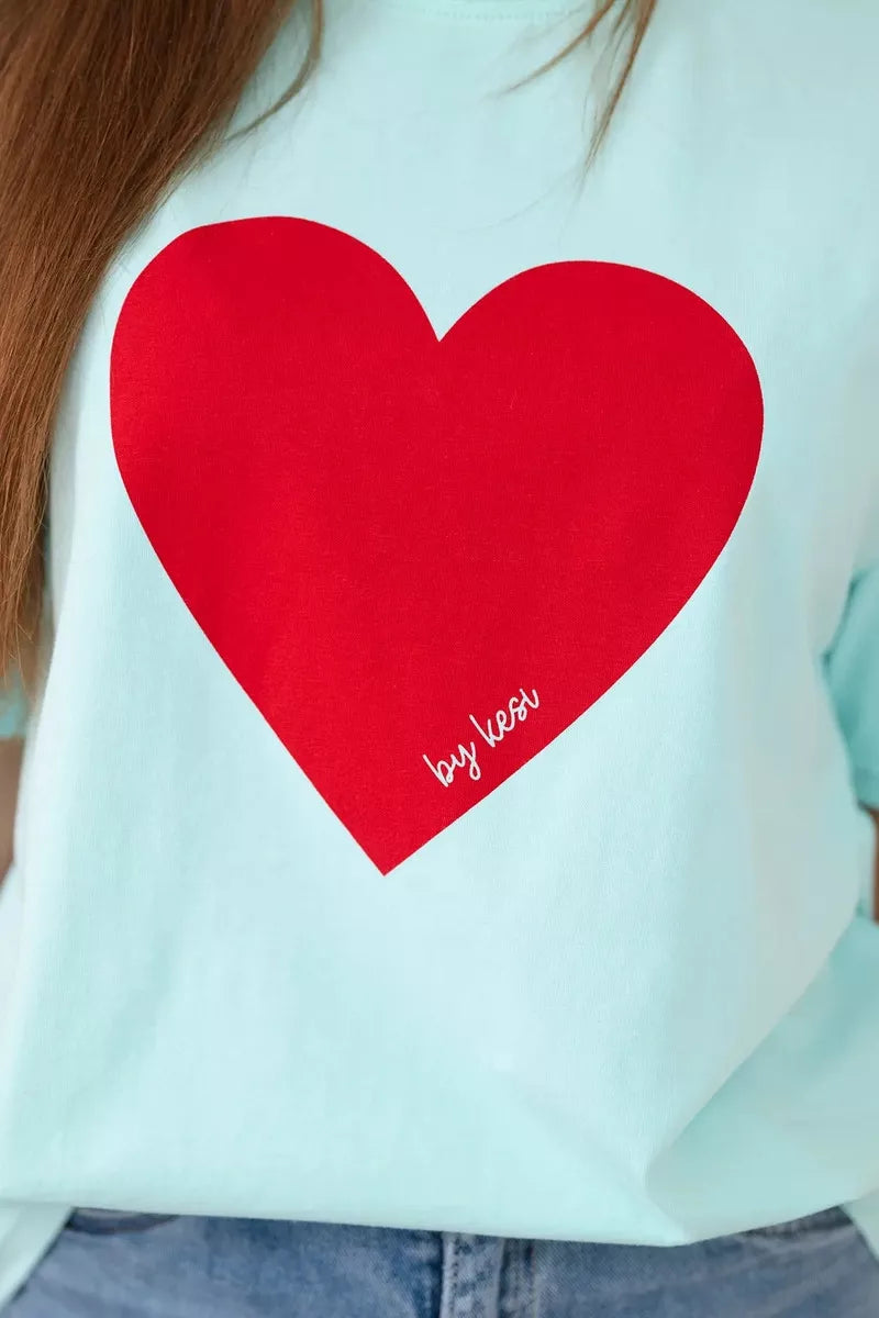 Moteriški mėtinės spalvos marškinėliai Madame