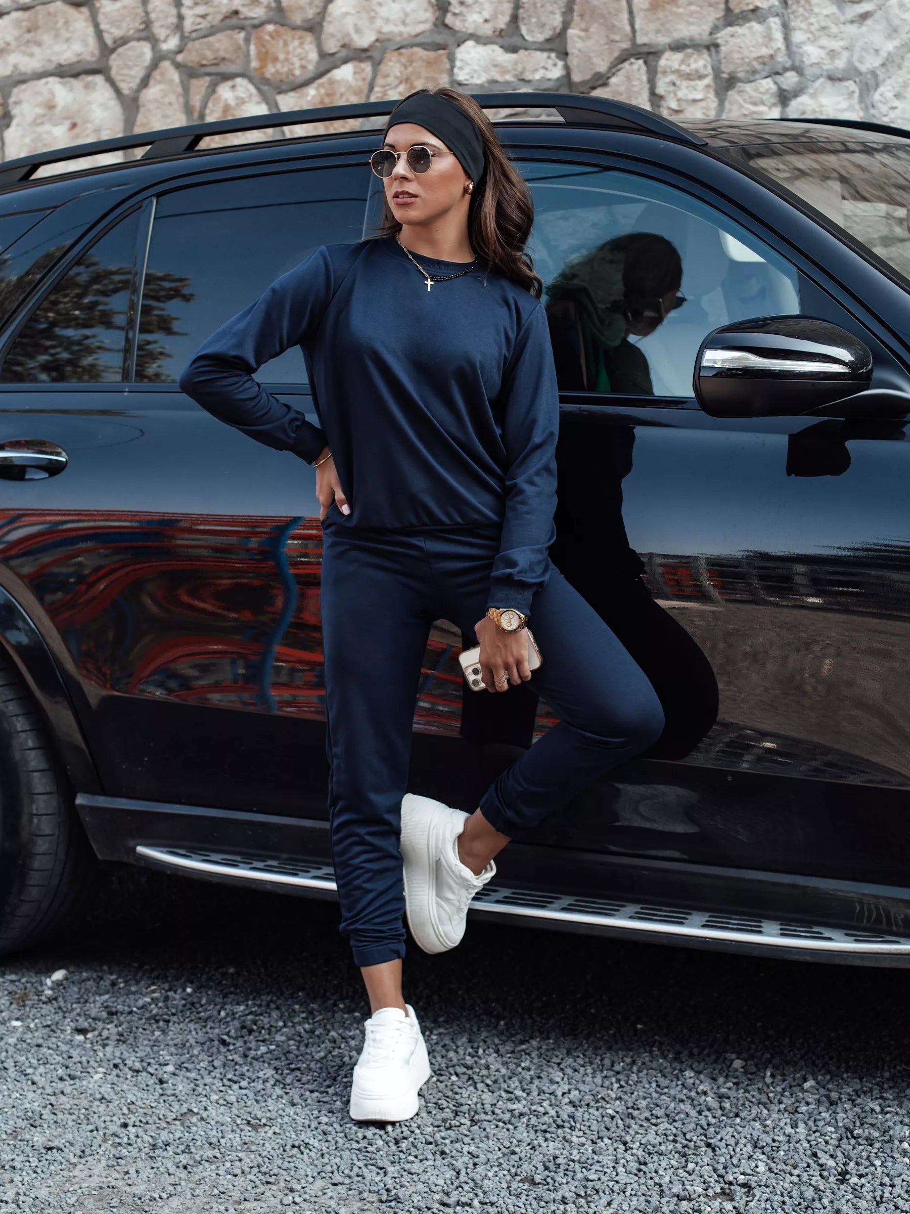 Moteriškas tamsiai mėlynas komplektas Milin