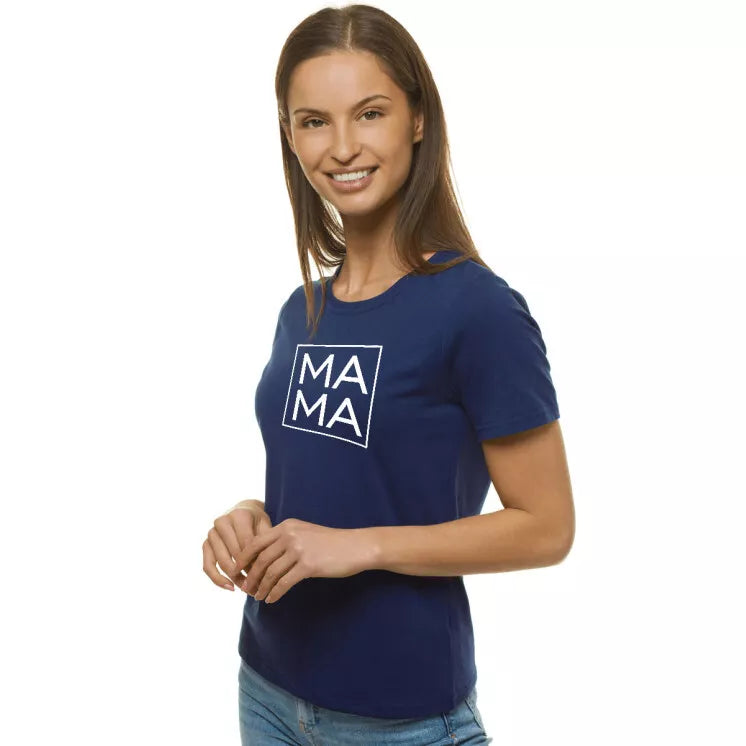 Moteriški tamsiai mėlyni marškinėliai MAMA
